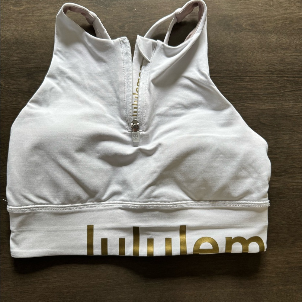 Lululemon Athletica Gold White Sports Bra with Racerback